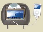 Vizualogic A-1250 7 Inch Dual DVD Headrest Replacements, Audi Q7 4.2 Quattro, Premium, On-Screen DVD Controls, 2 - 2 Channel IR Headphones - Ipod