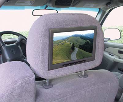 Vizualogic 7 Inch Custom Leather Headrest Replacements - All Applications (2 ea)