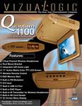 Vizualogic 1020 10.2 Inch Overhead Flip Down DVD / LCD Monitor ,FM Modulator,  2 - 2 Channel IR Headphones Tan
