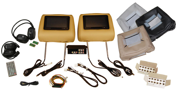 Vizualogic Road Trip 7 Inch Complete Universal Headrest DVD Family Entertainment System