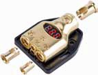 XScorpion DGDB0248G 1/0G Input - 1 - 2G / 1 - 4G / 2 - 8G Output Gold Distribution Block with Digital Volt Meter