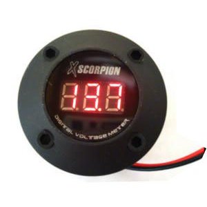 XScorpion DVM3RB Black Surface Red LED Round Digital Volt Meter