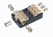 XScorpion MANL3034G Mini ANL Fused Distribution Block 3 - 1/0G Input to 3 - 4G Output Gold