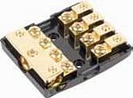 XScorpion SMADB3248G 1 - 2G / 2 - 4G Input to 4 - 8G Output Gold Low Profile Mini ANL Fused Distribution Block