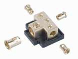 XScorpion TB0444G 1 - 1/0G /  3 - 4/8G Gold Power Distribution T Block